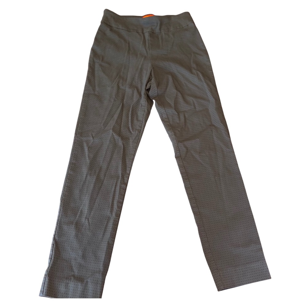 Krazy Larry | Women's Size 8 | Gray Polka Dot | Pull On Ankle Stretch Pants